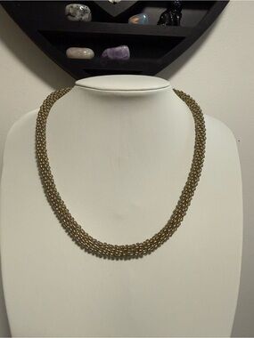 Gold-Tone Beaded Rope Necklace